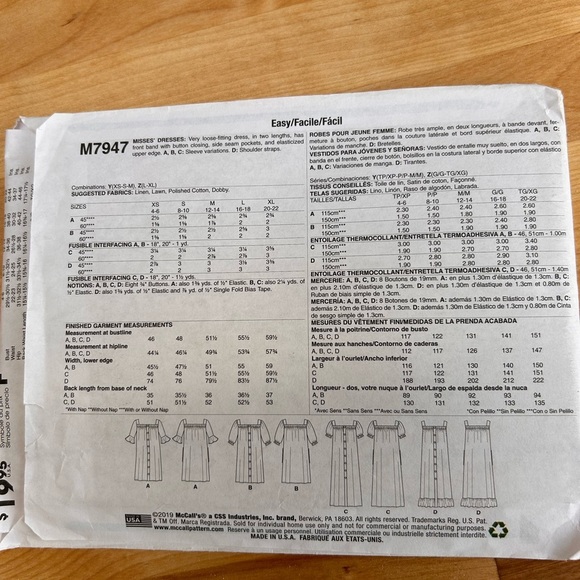 McCalls M7947-uncut dress pattern- large /exlarge real chic dress. - Picture 6 of 8